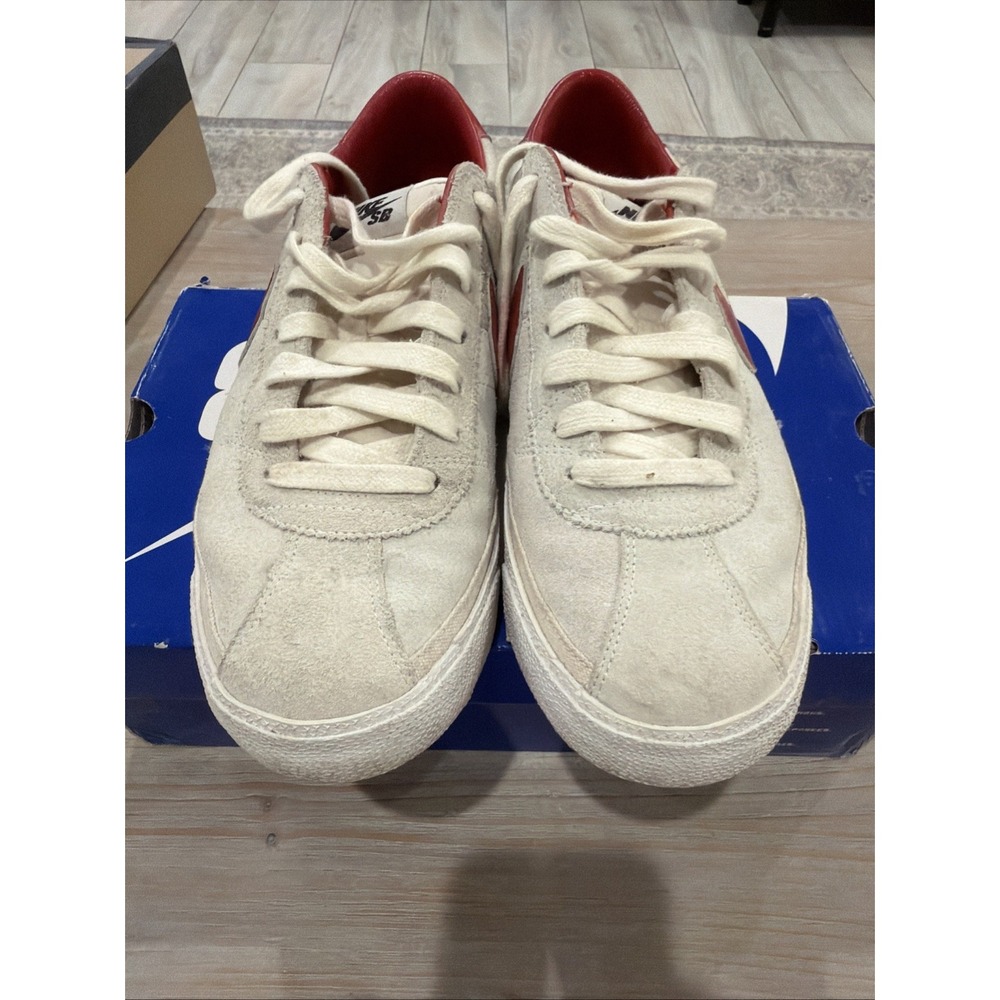 Size 10 - Nike Sb Zoom Bruin x Supreme White 2009 Red Low 363319 161 - Picture 2 of 8
